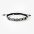 Mens silver bracelet with black diamonds