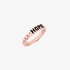 Pink gold "hope" ring with black enamel