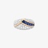 gold ring with baguette sapphires and diamonds