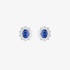 White gold big rosette earrings with sapphires and diamonds
