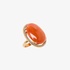 Pink gold coral ring with diamonds