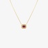 Gold square pendant with ruby