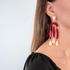 Silver gold-plated earrings with enamel