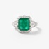 Art deco emerald square ring