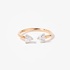 Pink gold oper ring with diamonds