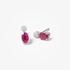 Small oval ruby earrings with diamonds