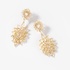 Gold spiky earrings with yellow diamonds