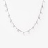 White gold thin chain necklace with round fullcut diamonds