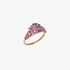 pink gold ring with tourmaline and amethyst