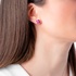 Flower shaped ruby earrings