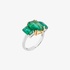 White gold triple emerald ring