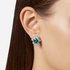 Chiara Ferragni silver heart shaped studs with green and white stones