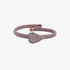 Bangle pink gold heart with brown diamonds in leather