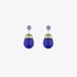 mini drop shaped silver earrings with blue enamel