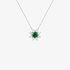 White gold emerald star pendant with diamonds