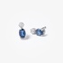 Small white gold oval studs with sapphires and diamonds