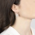 Hanging square invisible setting earrings with baguette diamonds