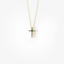 Tiny gold cross with emerald