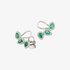 Triple emerald modern studs