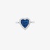 Λευκόχρυσο δαχτυλίδι διπλής όψης  με διαμάντια και ζαφείρια σε σχήμα καρδιάς