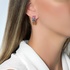 Hoop earrings with rainbow saphires