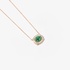 Pink gold emerald pendant with diamonds