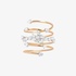 Modern pink gold spiral ring with diamonds