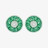 Round emerald and diamonds earrings