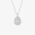Silver Faberge egg pendant with zircons