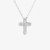 white gold cross with diamonds and rounded edges