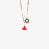 Silver Christmas tree and wreath pendant in red