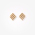 Gold rhombus shaped studs with diamonds