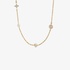 pink gold chain necklace with white enamel and diamonds