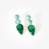 Silver gold plated earrings with turquoise and malachite