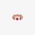Diamond pink gold ring with rubies