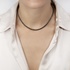 Black diamond tennis necklace