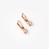 Pink gold solitaire huggie hoops