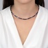 White gold necklace with baguette sapphires and diamonds