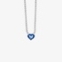 Diamond tennis necklace with a sapphire heart