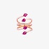 Μοντέρνο δαχτυλίδι σε ροζ χρυσό με ρουμπίνια
