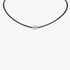 Black diamond tennis necklace with a rectangular diamond center with invisible setting