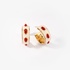 Silver semi precious gold plated hoops with coral paste and white enamel