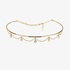 Gold choker necklace with dangling gold drops with diamonds