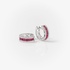 Small white gold hoops with rubies and diamonds