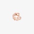 Pink gold single chain earcuff with diamonds