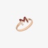 Pink gold "M" ring with red enamel
