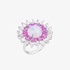 flower ring with opal and pink sapphires