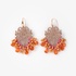 Fashionable earrings made of semi-precious stones and silver clasp