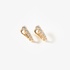 Yellow gold hoops with diamonds