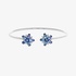 White gold bangle bracelet with sapphire flowers and diamonds